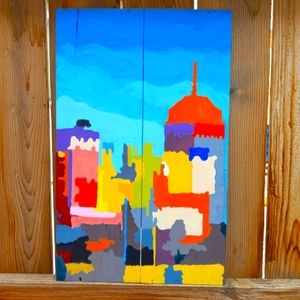Fresno CA skyline painting